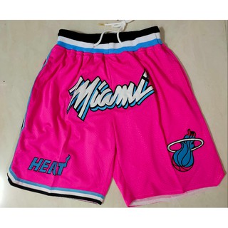 【10 styles】2021 NEW NBA Shorts Miami Heat pink pockets basketball shorts