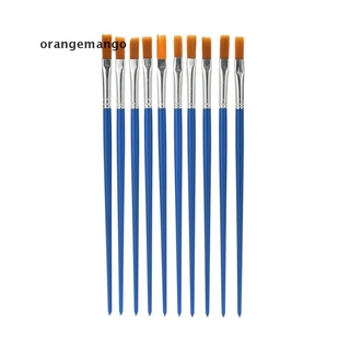 orangemango - juego de 10 brochas de pintura (nailon, azul, acuarela, dibujo, pintura, co)