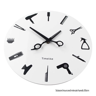 timelike barber estilista herramientas reloj de pared ern 3d cuarzo no tictac belleza peluquería relojes reloj para decoración del hogar regalo (5)