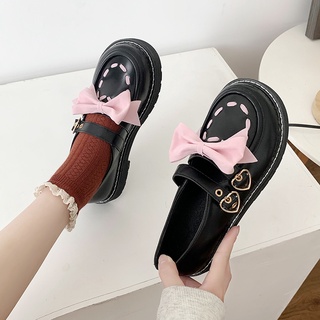 pequeños zapatos de cuero mujer primavera y otoño 2021 nuevo japonés jk uniforme zapatos suave hermana arco negro plano mary jane zapatos