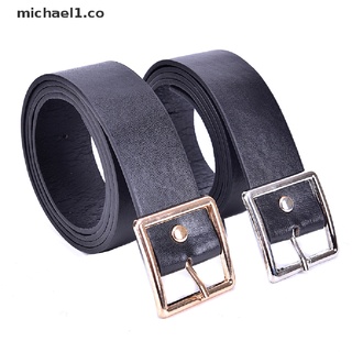 [michael1] cinturones de cuero cuadrado de metal con hebilla para cintura [co]