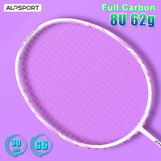 Alp DF 8U G6 Max 30Lbs Strung 100% fibra de carbono rosa raqueta de bádminton con cuerda atada Creative Pro Reket profesional raqueta equipo deportivo Battledore Raket bádminton para mujeres niñas