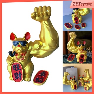 figura de gato de brazo gigante fengshui fortuna bienvenida gato escultura decoración
