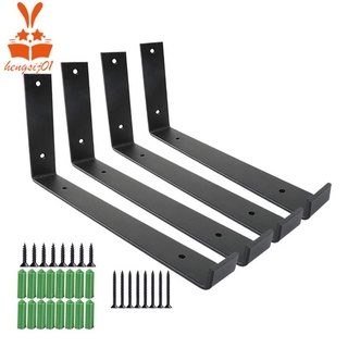4 pzs/set estante de pared flotante estante de hierro rústico de metal soporte de soporte de metal soporte compatible con tornillos