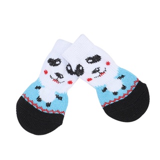 4 pzs calcetines antideslizantes para mascotas/cachorros/calcetines transpirables/entretenimiento de invierno/interiores (2)