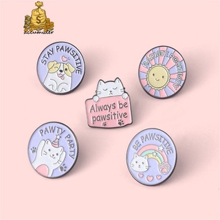 accumuler accesorios de moda esmalte pin regalo insignia de dibujos animados broche mochila lindo telas pata gato perro solapa pin diy decoración