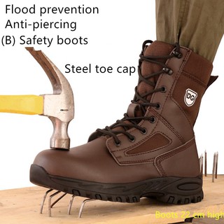 botas de seguridad fuerzas especiales zapatos de seguridad de acero puntera anti-aplastamiento anti-piercing zapatos de senderismo anti-quemaduras botas de trabajo soldadura zapatos de trabajo botas impermeables
