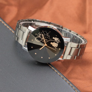 [pedidos]1 par de reloj de cuarzo con correa de acero con estilo para estudiantes/parejas (6)