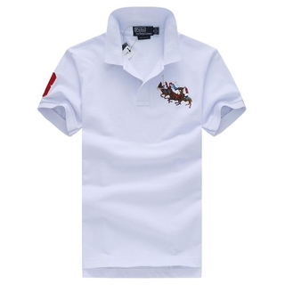 Moda nueva llegada Paul_Ralph Laurenss Polo raya Polo Golf camisas Spot hombres camisetas masculino manga corta camisas para hombres moda camisas de los hombres de manga corta Slim Casual camisa