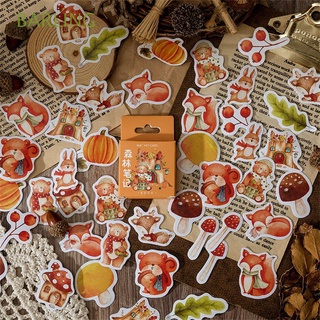 BARLING 46pcs Stationery Paper Stickers Planner Scrapbooking Sticker Autumn DIY Forest Scenery Journal Diary Vintage Decorative Stickers