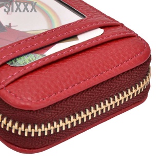 Sixxx bolsa de tarjeta de crédito con cremallera Mini portátil antimagnética tarjeta de identificación titular monedero (8)