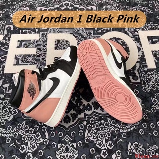 Zapatos Nike Air Jordan 1 Rosa negra de tubo Alto Para hombre y mujer 108 colores