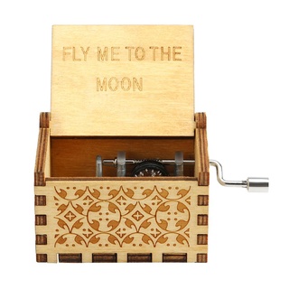 caja de música de madera retro antigua de manivela caja musical para el hogar regalos