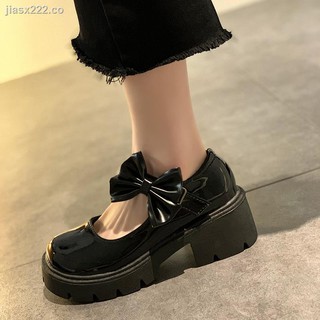 dedo del pie redondo pequeño zapatos de cuero femenino estilo británico 2021 nueva primavera japonesa jk uniforme de suela gruesa versión coreana de los zapatos wild mary jane