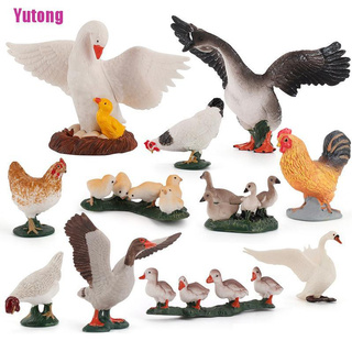 [Yutong] simulación de granja de pollo pato ganso animal modelo Bonsai figura decoración del hogar (2)