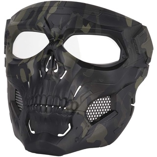 Airsoft máscara calavera cara completa, máscara de aire suave camuflaje, máscaras tácticas equipo de protección con gafas de lente protección ocular