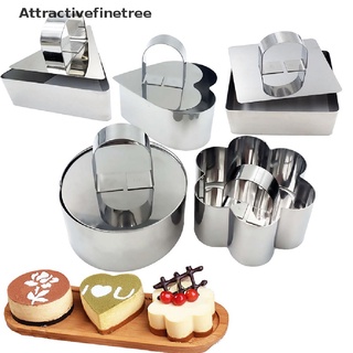 【AFT】 Stainless steel cake ring dessert mousse mold with push rod lifter cooking ring 【Attractivefinetree】