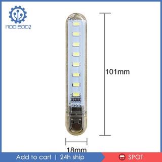[KOO2-11-] Mini Bolsillo USB LED Luz De Noche 8 LEDs 5V Bombilla Lámpara Para Lectura Blanco