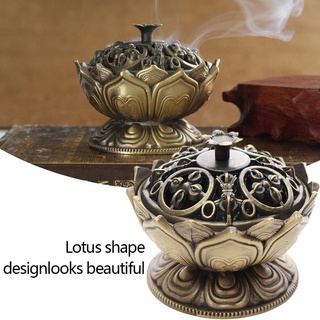Chinese Lotus Flower Incense Burner Holder Handmade Censer Buddhist Home Decor