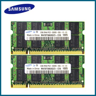 Samsung 4GB 2x2G PC2-5300S DDR2 667MHz 200Pin 1.8V SODIMM portátil memoria ram