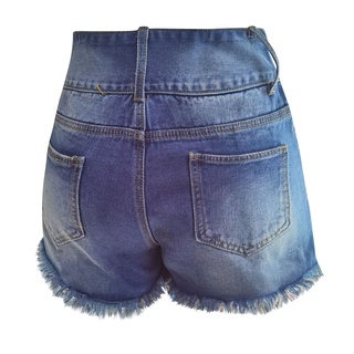 dixlmond🍒_Women's Casual Denim Hole Shorts Frayed Hem Ripped Shorts Bottom Pants (5)