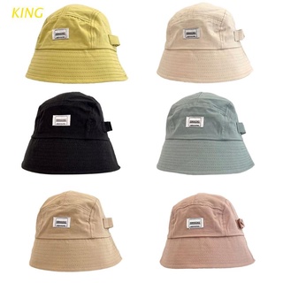 king moda color sólido sombrero de cuenca plegable sombrero de pescador de viaje sombrero de cubo sombrero de sol