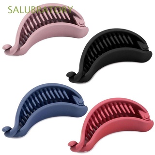 SALUBRATORY 4PCS Fashion Banana Shape Hair Claws Women Girls Ponytail Holder Hair Clips Accessories Cute Candy Color Casual Sweet Hairpins