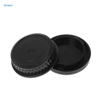 bmessi Rear Lens Body Cap Camera Cover Set Anti-dust Screw Mount Protection Plastic Black for Pentax PK DA126