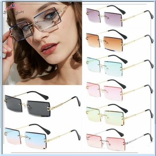 Gafas de sol uv400 rectangulares de verano sin montura de moda