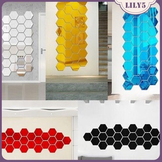 [Lily5] 12 pzs calcomanía removible/efecto espejo Para pared/calcomanía/decoración del hogar/habitación De 4 colores (7)