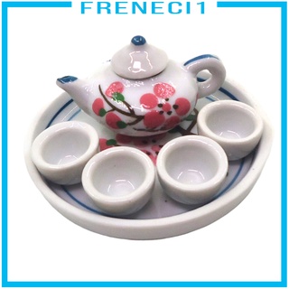[freneci1] 1/12 tazas De té y Bandeja Para Casa De muñecas/accesorios De cocina Miniatura (4)