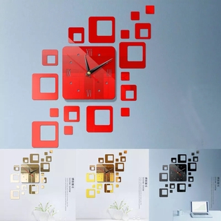 Estilo Moderno DIY 3D Grande Reloj De Pared Pegatinas/Removible Dormitorio Cuadrado Números De Cuarzo Relojes/Acrílico Espejo Decoración Del Hogar