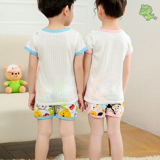 los niños de la ropa del hogar de verano de manga corta pantalones cortos delgado padre-hijo aire acondicionado ropa niños y niñas pijamas (9)