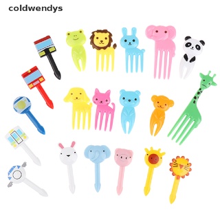 [coldwendys] 10pcs mini animal farmkids fruit tenedor de dibujos animados snack pastel postre alimentos palillo de dientes