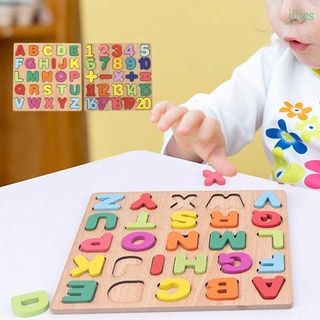 Jijies Números Alfabeto Modelos digitales juego De madera ensamblaje juguetes De inteligencia rompecabezas educación juguetes