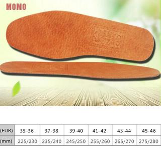 Momo 1 par de plantillas de cuero transpirables para mujer/hombre/ultra delgado/desodorante/zapatos de plantilla