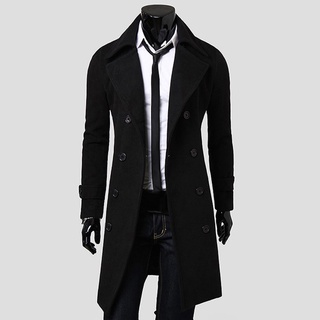 yar_fashion hombres color sólido manga larga botón de solapa slim fit abrigo abrigo outwear (8)