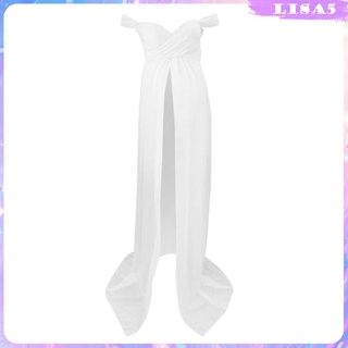 [LISA5] Mujer vestido de maternidad elegante gasa largo Maxi vestido de novia vestido de noche