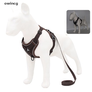 owincg - arnés reflectante para perros (nailon reflectante, sin tirar, ajustable, mediano, grande, travieso)