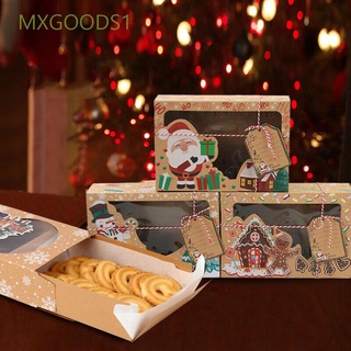 Mxgoods1 fiesta suministros año nuevo Kraft bolsa de papel Kraft bolsa de galletas Snack bolsa de embalaje con cinta de navidad caja de caramelos