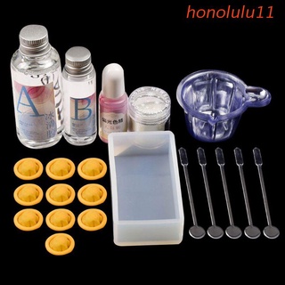 honolulu11 - molde rectangular de silicona epoxi, cristal de resina, manualidades, decoración de flores secas