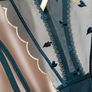niebla sexy mujeres bragas ropa interior tanga g-string bordado vendaje transparente arco correa de malla calzoncillos/multicolor (7)