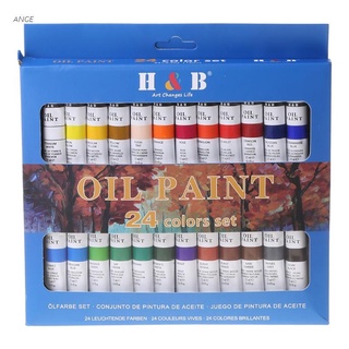 ange 24 colores profesional pintura al óleo pintura dibujo pigmento 12ml tubos conjunto artista suministros de arte