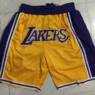 Lakers just don retro bordado NBA casual baloncesto pantalones bolsillo James Kobe deportes pantalones cortos de los hombres