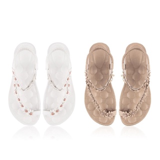 coreano bohemio sandalias de las mujeres zapatos de verano flip-toe flor tacón plano (8)