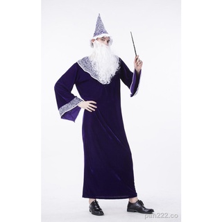 ☃ↂParty Magic Square cosplay costume Halloween masquerade male magician dress up wizard clothing suit