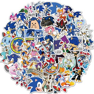 50 Pegatinas De Anime Sonic the Hedgehog Impermeables Para Bricolaje Decoración De Equipaje Bicicleta Refrigerador Monopatín Graffiti