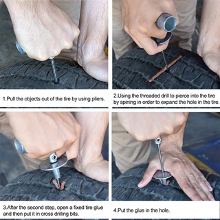 CHENGYI Motorcycle Car Rubber strip Van Tire Repair Strip Tire Repair Tools Vacuum Tubeless Car Puncture Repair Recovery Auto Accessories/Multicolor (3)