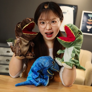 simulación de dinosaurio marioneta de mano de peluche de animales títeres con boca móvil para niños adultos