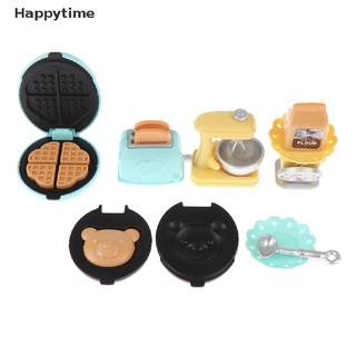[Happytime] 1:12 casa de muñecas Mini máquina de pan tostador batidor de pesaje plato de alimentos juego de cocina
